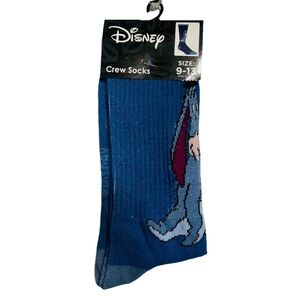 1 Pair Disney Winnie The Pooh “Eeyore” Crew Socks~Shoe Size: 9-13 New With Tags